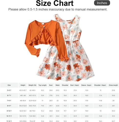 Vista 7 de PATPAT 2 Piece Girl's Dress with Cardigan Red Plaid Sleeveless Christmas Dress and Black Bowknot Cardigan Set