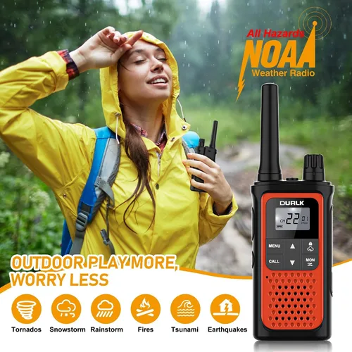 Vista 5 de Walkie Talkies para adultos de largo alcance, paquete de 2 walkie talkies recargables, 22 canales FRS, radios bidireccionales con receptor