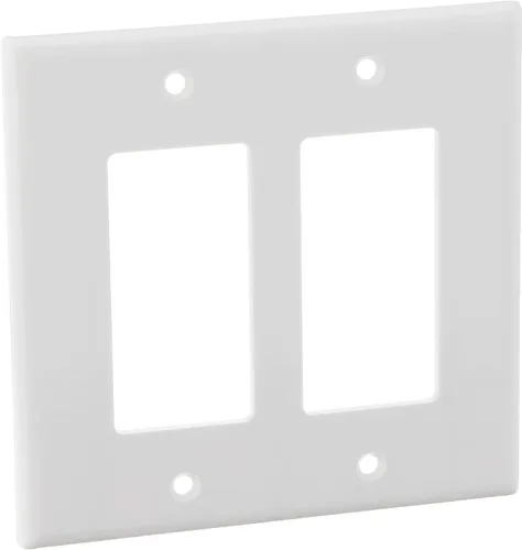 Vista 2 de Leviton 80609-T - Placa decorativa GFCI para pared, 2 ventanas, almendra clara (paquete de 2)
