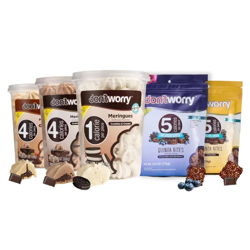 Vista 11 de Don't Worry Galletas de merengue Doble sabor a chocolate y galletas y crema Dulce bajo en azúcar con 4 calorías por unidad Postre keto