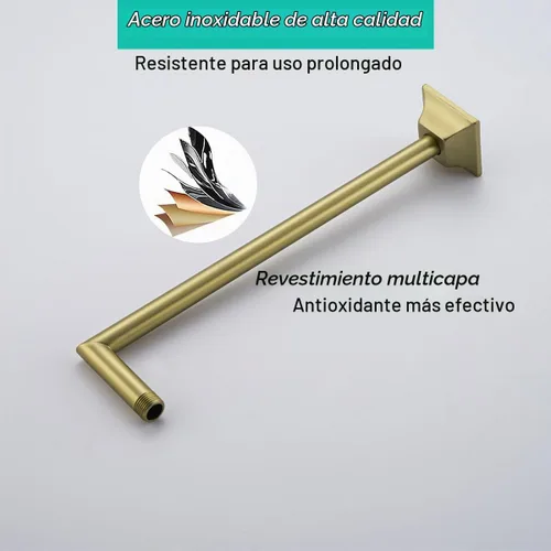 Vista 6 de SE91078-16BG - Brazo de ducha con brida, acero inoxidable cepillado de 16 pulgadas, brazo de extensión de cabezal de ducha montado en la pared