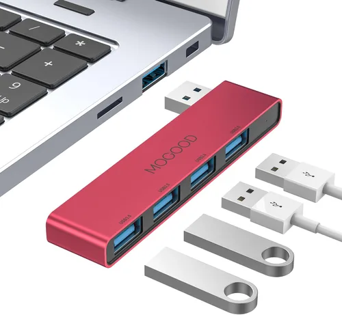 Vista 10 de Hub USB 3.0 MOGOOD Hub USB para portátil Divisor USB Divisor de puerto USB Expansor de puerto USB Adaptador multipuerto USB para portátil, Xbox