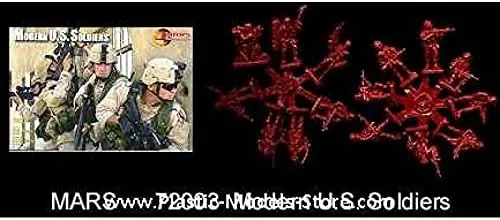 Vista 3 de Mars Figures 72003-1/72 U.S. Soldiers Modern Scale Kit de modelo de plástico