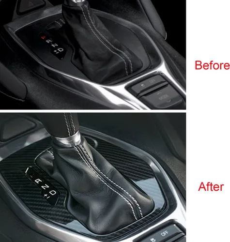 Vista 3 de MICROCK para Camaro Marco de Panel de Cambio de Marchas de Fibra de Carbono Accesorios Interiores para Chevrolet Camaro 2016 2017 2018 2019 2020