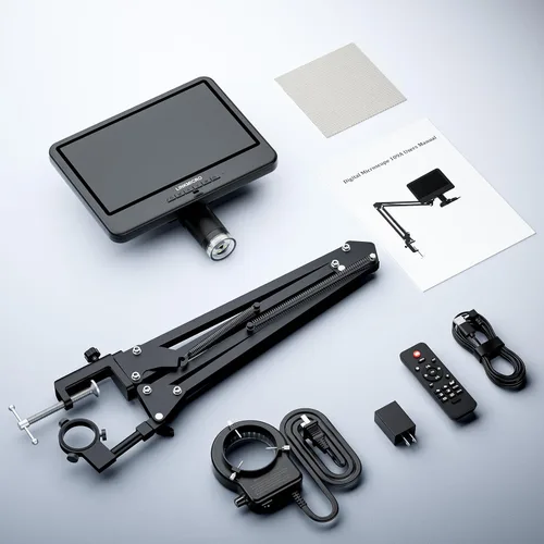 Vista 8 de LM109A Microscopio Digital de 10,1", soporte de brazo flexible con Negro
