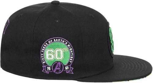 Vista 6 de Marvel 60th Anniversary Comic UV Adjustable Snapback Flat Bill Cap blk