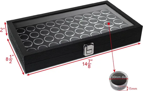 Vista 2 de MOOCA Vitrina de cristal superior de la joyería con 50 tarros de gemas