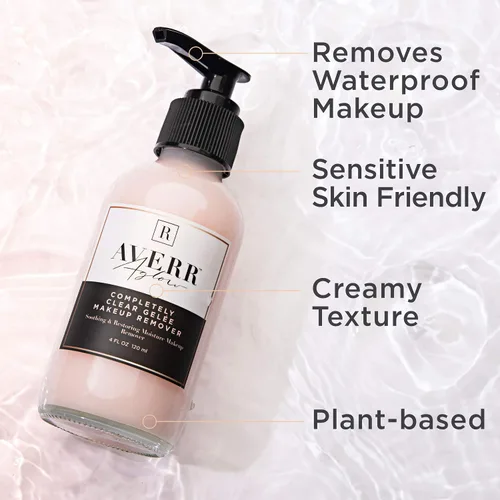 Vista 5 de Averr Aglow Removedor de maquillaje Gelée completamente transparente, cuidado facial, mejora el colágeno, calma la piel, limpiador facial natural a