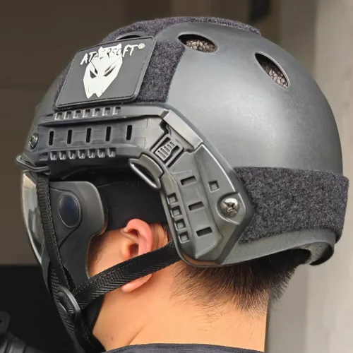 Vista 7 de Casco táctico rápido para paintball y airsoft tipo PJ Negro