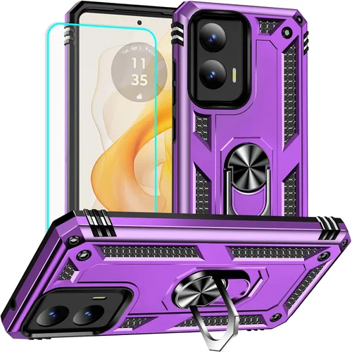 Vista 10 de Yiakeng Funda para Moto G Stylus 5G 2023, Motorola G Stylus 5G 2023 con protector de pantalla HD, fundas protectoras de grado militar con anillo