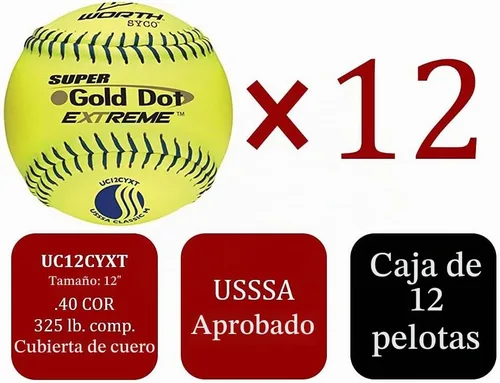 Vista 2 de Worth Softballs de lanzamiento lento Aprobado por la USSSA 12 unidades Múltiples opciones