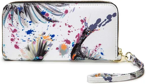 Vista 219 de Cartera de mano para mujer, estilo bohemio, con RFID, elegante, espaciosa con correa para viajes, capacidad para tarjetas, teléfono, dinero