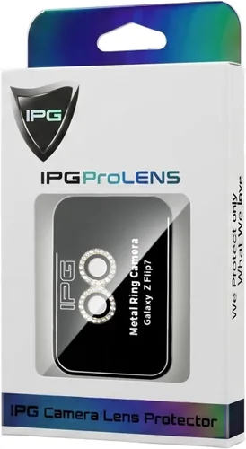 Vista 4 de IPG ProLENS Diamond FRAME - Protector de lente de cámara para Samsung Galaxy Z Flip 7, clase templada de silicato de alúmina, claridad HD