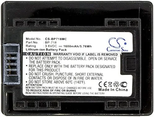 Vista 3 de Estry Reemplazo de batería para VIXIA HF M52 BP-718