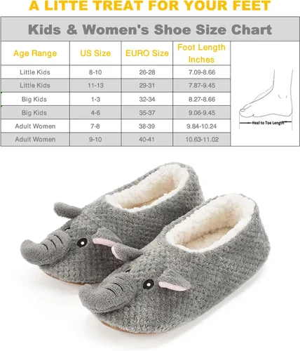 Vista 5 de cosyone1997 Lindas pantuflas de animales para niños, niñas y mujeres, calcetines de casa mullidos con suela antideslizante suave, regalos únicos