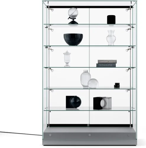 Vista 3 de Displays2go Vitrinas de vidrio templado con iluminación