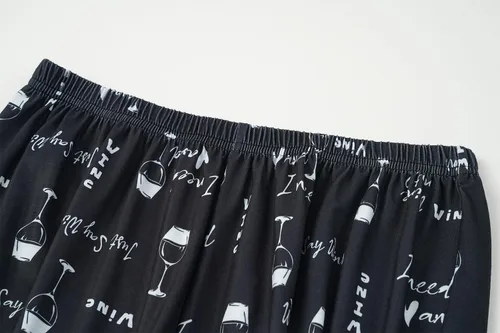 Vista 6 de YIJIU Conjunto de pijama de manga larga y pantalones para mujer, estampado de panda
