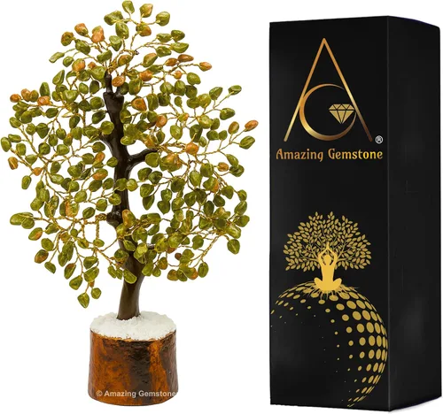 Vista 24 de Árbol de la vida con múltiples piedras preciosas naturales curativas de primera calidad, bonsái de Feng Shui, para decoración del hogar y la oficina