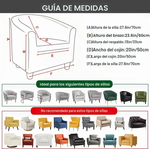 Vista 3 de NILUOH - Funda para silla de club de 2 piezas, funda elástica para silla de bañera redonda, fundas para silla de barril, fundas antideslizantes