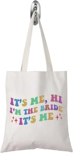 Vista 7 de TSOTMO Regalo de novia para esposa, regalo de fiesta nupcial It's Me, Hi I'm The Bride It's Me, regalo para mujeres, Beige, Novia