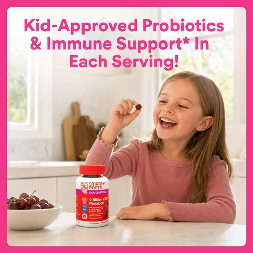 Vista 8 de Gomas probióticas SmartyPants para niños para la salud digestiva: suplemento de apoyo a la salud intestinal e inmunidad con 2 mil millones de CFU