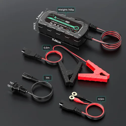 Vista 8 de Cargador de batería de litio de 6V/12V 1A, cargadores de batería inteligentes RoyPow 1A, cargadores automáticos de batería de goteo, mantenedor