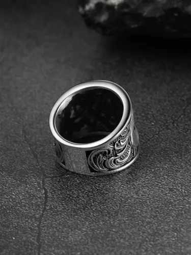 Vista 8 de FaithHeart Anillos de sello masónico para hombres, joyería masónica de acero inoxidable, anillo de pulgar punk con embalaje delicado
