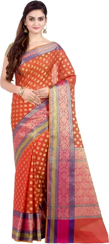 Vista 9 de Chandrakala Banarasi - Sari para mujer con blusa sin costuras (1080)