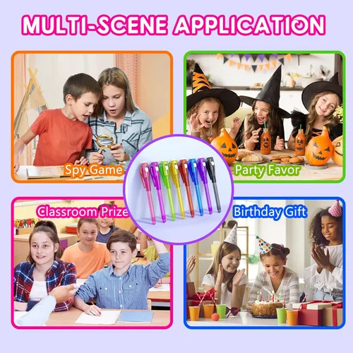 Vista 6 de Juego de Tinta Invisible Espía para Niños, Juguetes de Regalo de Fiesta para Niñas y Niños, Marcadores Mágicos para Niñas y Niños, Diversión al Aire