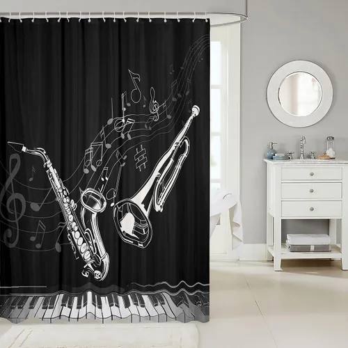 Vista 125 de Feelyou Cortina de ducha con diseño de gato para decoración de baño, bonita cortina de baño para puestos de bañeras, accesorios de baño divertidos