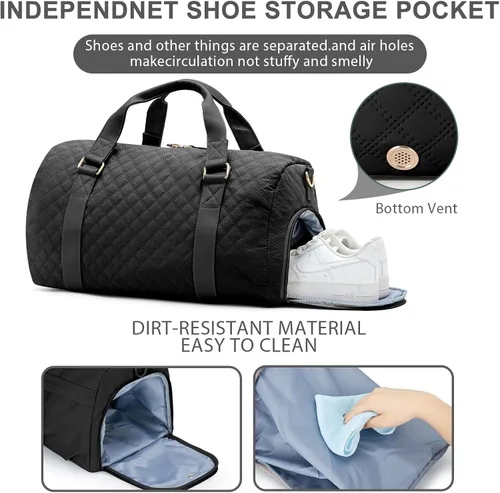 Vista 3 de Bolsa de viaje para gimnasio, bolsa de hombro para mujer, bolsa de hombro para fin de semana