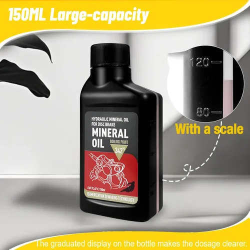 Vista 4 de Kit de purgado de frenos BIBOKLTIY, kit de purgador de líquido de frenos con 150 ml de aceite mineral para frenos de disco hidráulicos Shimano