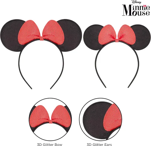 Vista 3 de Disney Minnie Mouse Ears Adult Set of 2 Headbands for Mommy and Me Matching for Adult and Little Girl