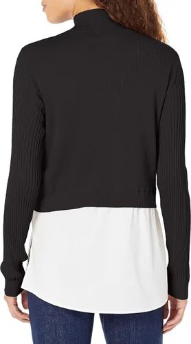 Vista 2 de Calvin Klein Women's Mixed Media Layered Sweater