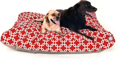 Vista 24 de Majestic Pet Cama para perro de espuma viscoelástica triturada, pequeña con funda extraíble lavable, cama ortopédica rectangular para perros, cama