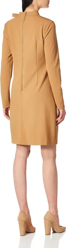 Vista 3 de Calvin Klein Vestido de manga larga para mujer con detalle de lazo en el cuello