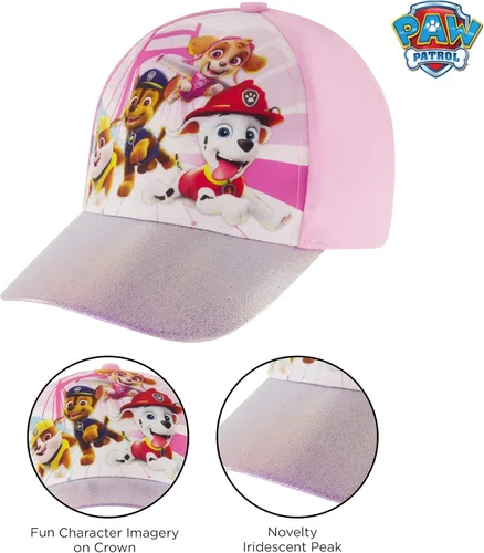 Vista 3 de Nickelodeon Girls Baseball Cap Paw Patrol Adjustable Toddler Hat for Ages 2-4