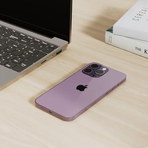 Vista 2 de Apple - Teléfono iPhone 14 Pro Max, 1 TB, morado oscuro, para AT&T (reacondicionado)