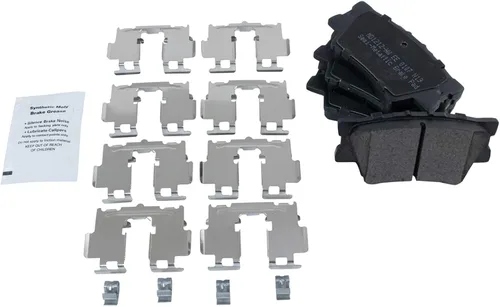 Vista 5 de TRQ Juego de pastillas de freno delanteras y traseras y rotores semimetálicos ventilados sólidos compatibles con Toyota RAV4 2006-2018