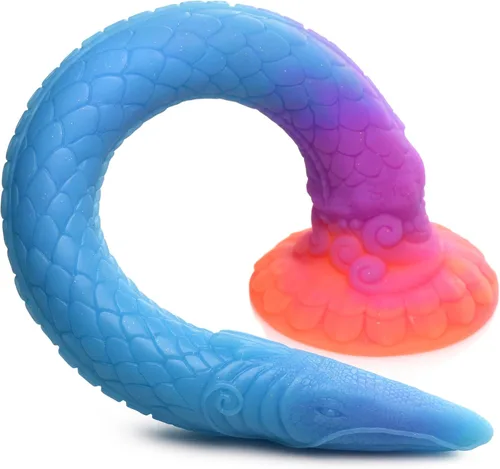 Vista 5 de CREATURE COCKS Makara Consolador de Serpiente de Silicona que Brilla en la Oscuridad para Hombres, Mujeres y Parejas. Consolador de Silicona Premium