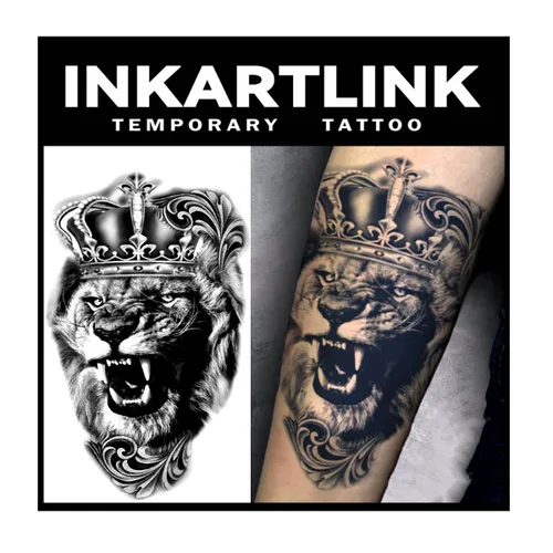 Vista 19 de INKARTLINK Tattoo Tech, 2 hojas de tatuaje semipermanente mediano, tatuajes temporales de diseño artístico para adultos, dura 1-2 semanas