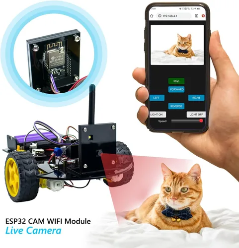 Vista 2 de LAFVIN 2WD Smart Robot Car Kit ESP32 Kit de inicio de cámara con tutorial compatible con Arduino IDE
