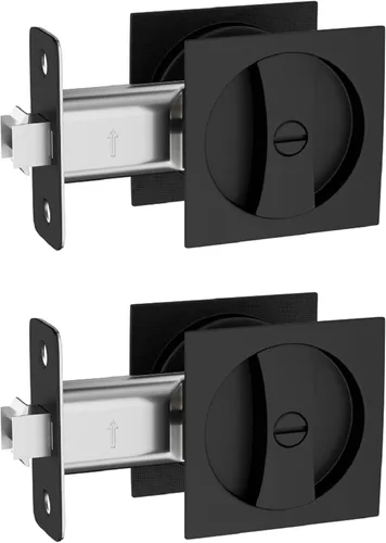 Vista 17 de Lethato Hardware de bolsillo para puerta, cerradura de puerta de bolsillo con indicadores, pestillo de puerta de bolsillo, puerta de bolsillo