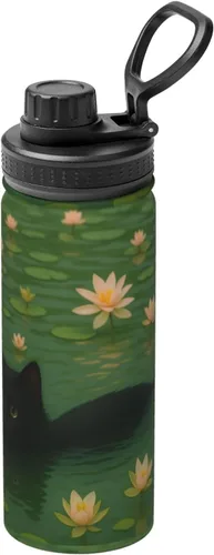 Vista 16 de Hervidor de agua aislado de acero inoxidable con conejo y pollo Botella de agua divertida con estampado Ideal para deportes y viajes