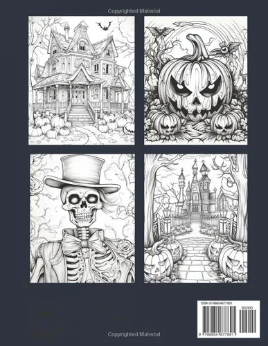 Vista 2 de Halloween Coloring Book Enchanted Ghosts, Fanciful Gardens - Enchanted Journey - Coloring Pages for Kids and Adults!