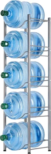 Vista 6 de LIANTRAL Estante para botellas de agua de 5 galones - Soporte desmontable resistente de 3 niveles para el hogar, oficina (negro)