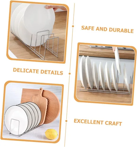 Vista 2 de Cabilock Bandeja de drenaje de 2 piezas de acero inoxidable Metal Dry Bowl Rack