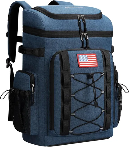 Vista 9 de Maelstrom Mochila enfriadora, mochila térmica suave con aislamiento para 50 latas, portátil, ligera, a prueba de fugas, enfriador de playa de gran