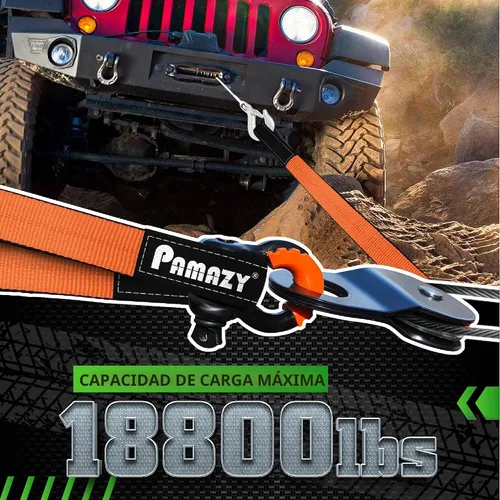 Vista 3 de 2 piezas de 2"x3 pies y 2 piezas de 2"x7 pies de correas de elevación súper resistentes, capacidad de 8527 kg, correa de nylon resistente ojo a ojo