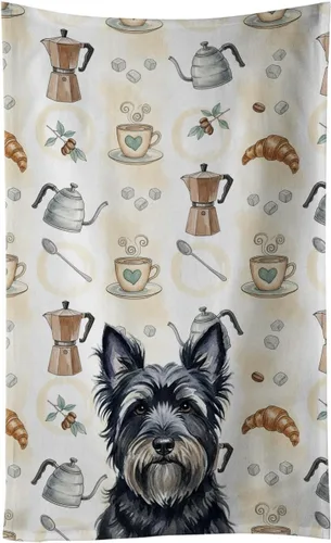 Vista 359 de Caroline's Treasures Afghan Hound - Toalla de cocina para barra de café, terciopelo frontal y lazo de algodón, lavable a máquina Sabueso afgano